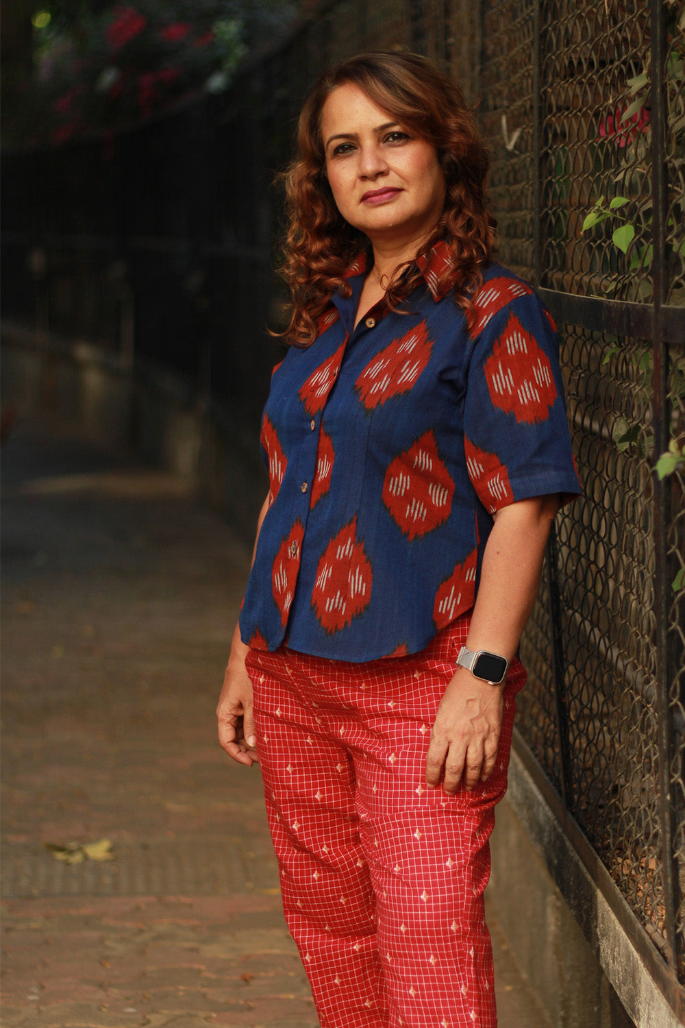 Dhoop - Chhaon | Cotton Shirt | Blue Ikkat