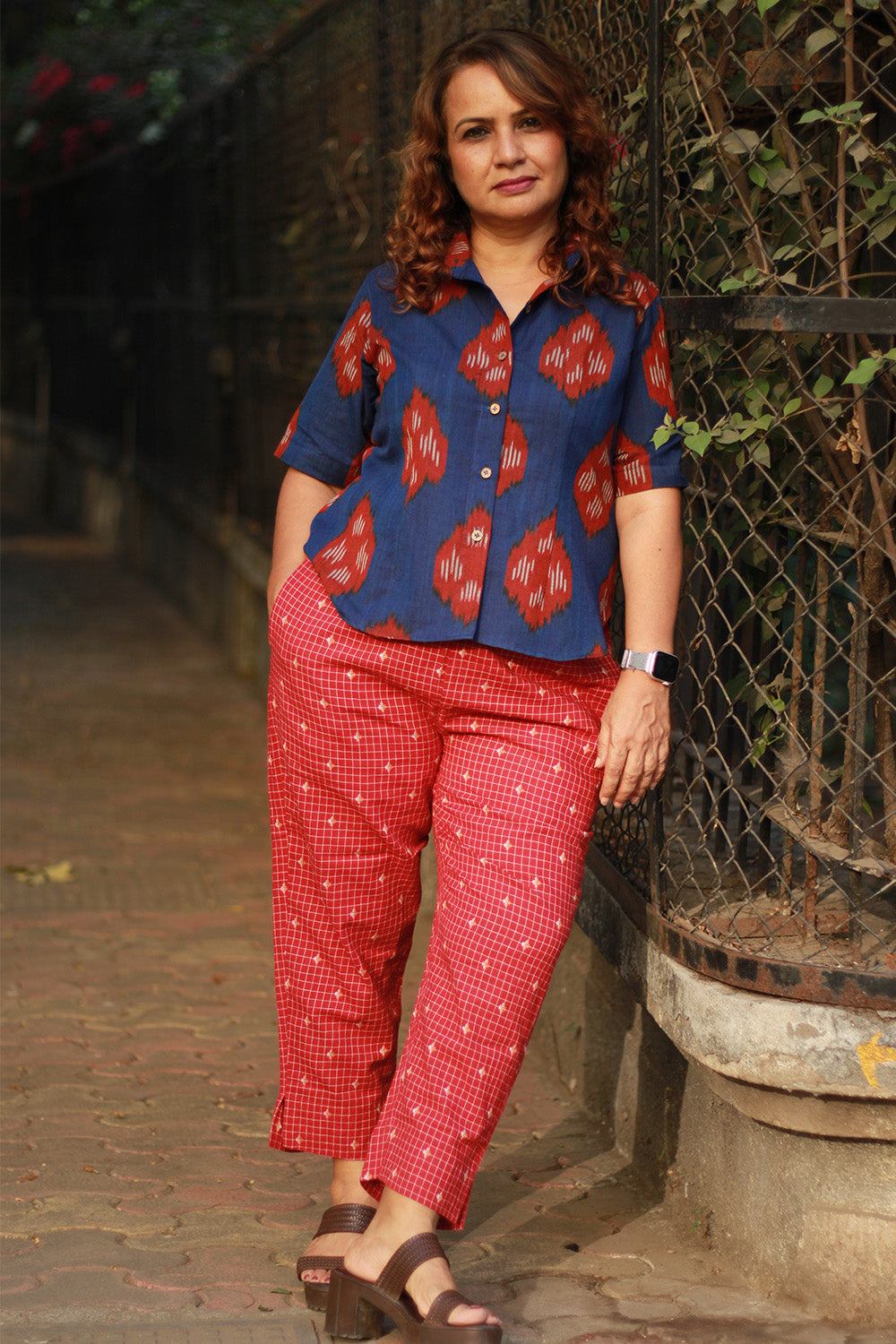 Dhoop - Chhaon | Cotton Shirt | Blue Ikkat