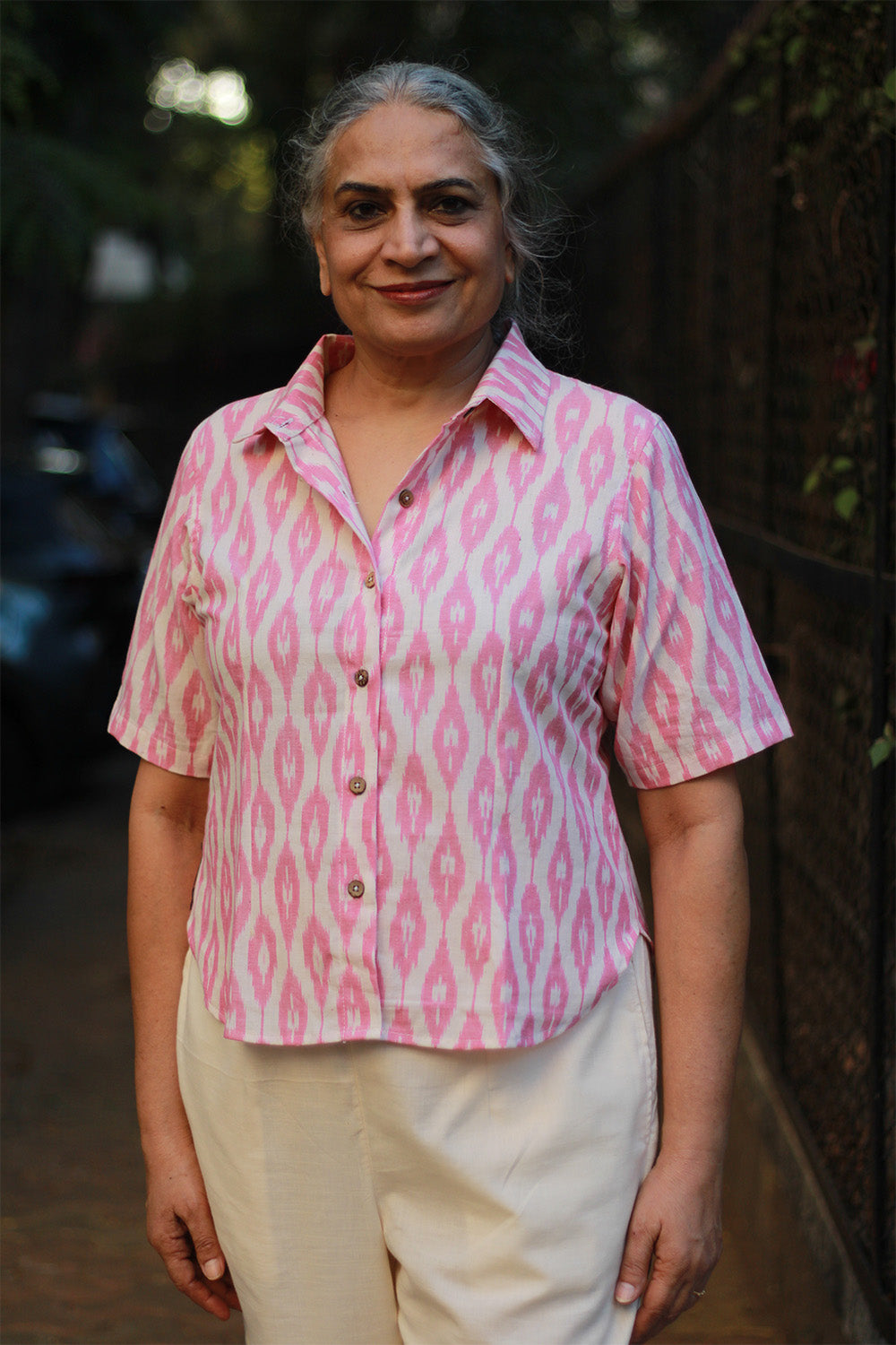 Dhoop - Chhaon | Cotton Shirt | Pink Ikkat