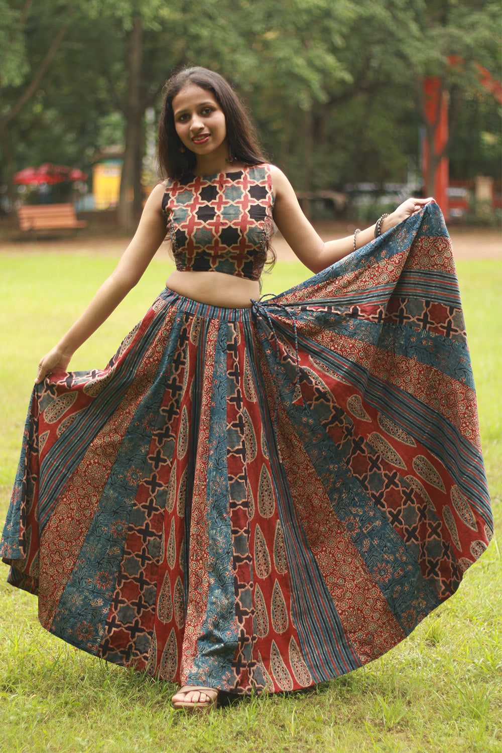 Viharini | Kali Skirt | Ajrakh Medley