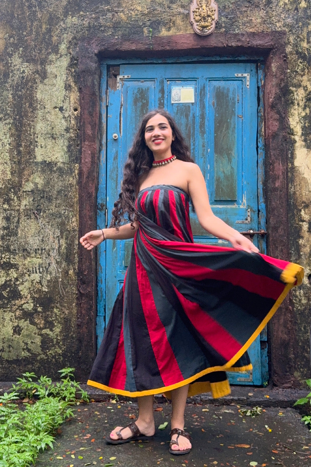 Kaari | Kalidar Skirt | Multicolour Stripes