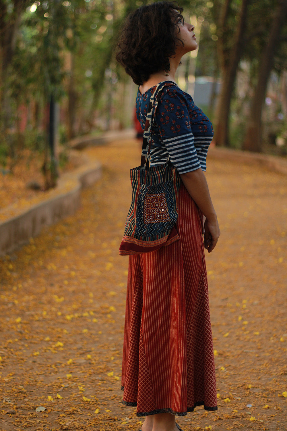 Dhaariyan | Aranya | Front-Buttoned Skirt | Madder Ajrakh