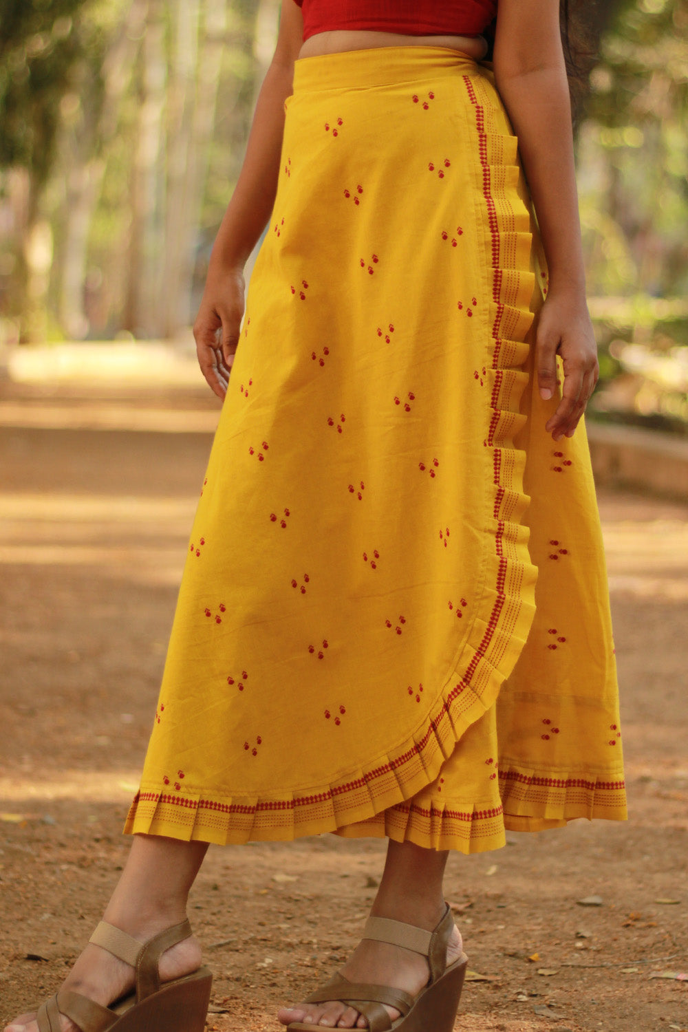 Swara | Wrap Around Frill Skirt | Yellow