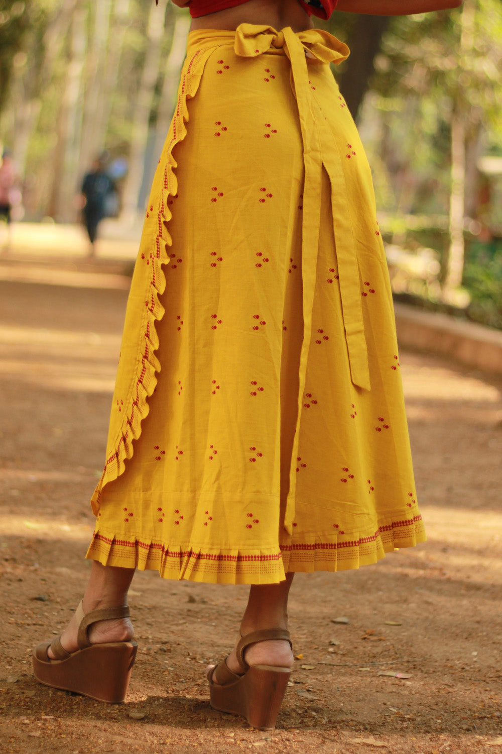 Swara | Wrap Around Frill Skirt | Yellow