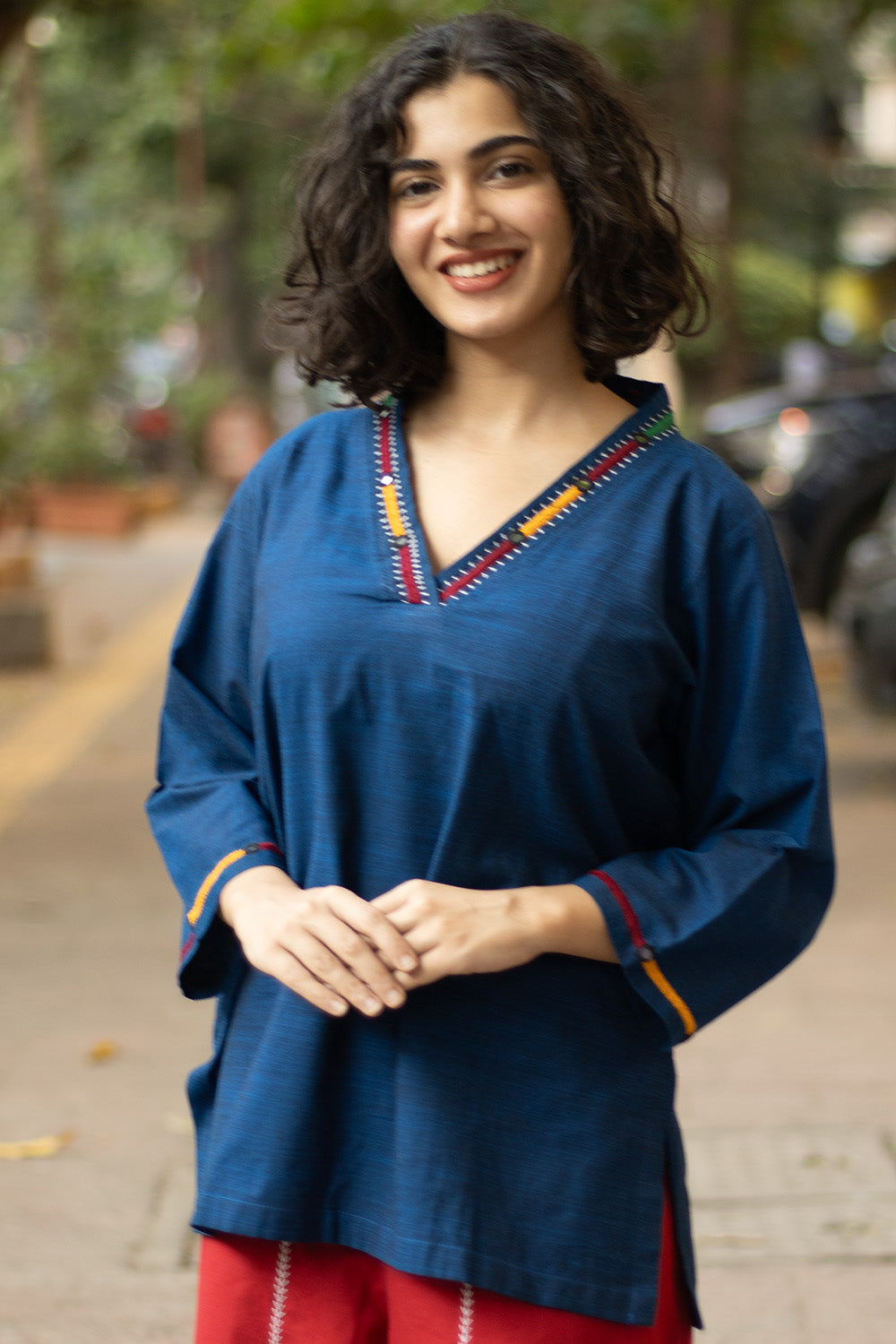 Gor Banjara | Embroidered Top | Blue