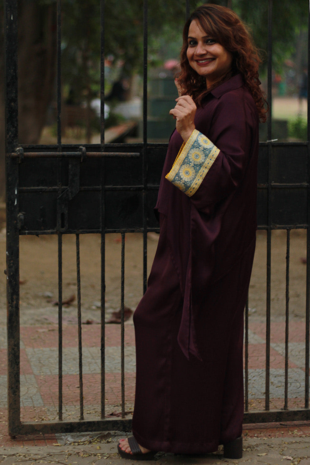 Saumya | Wide Leg Pants | Modal Silk | Wine
