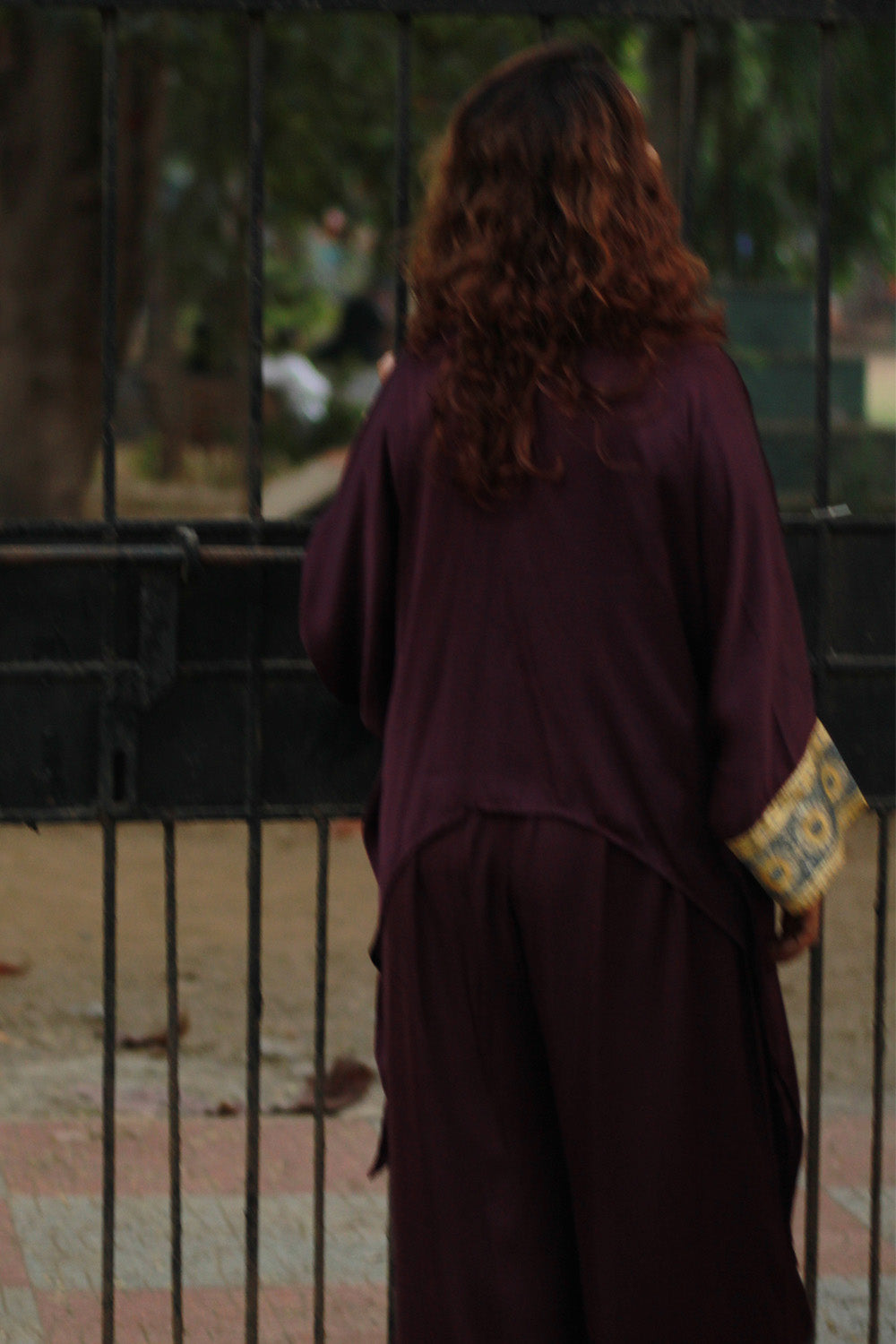 Saumya | Wide Leg Pants | Modal Silk | Wine