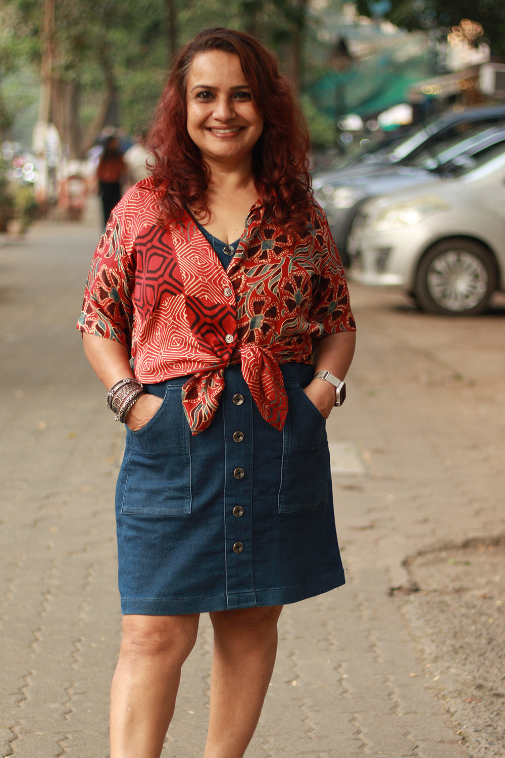 Tara | Ajrakh Modal Shirt | Red