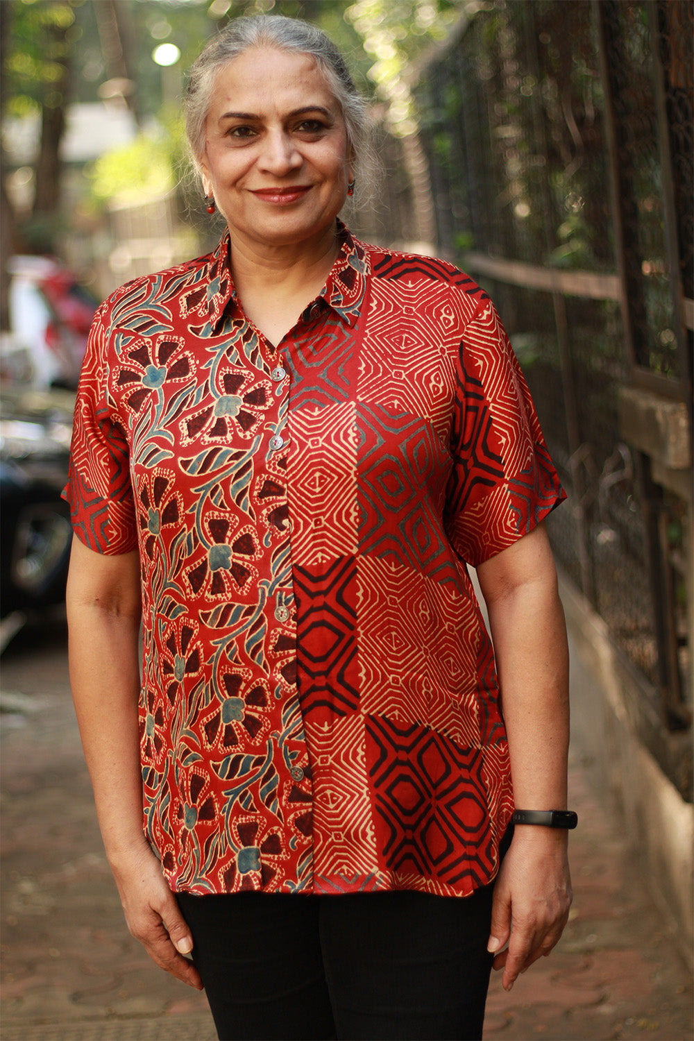 Tara | Ajrakh Modal Shirt | Red