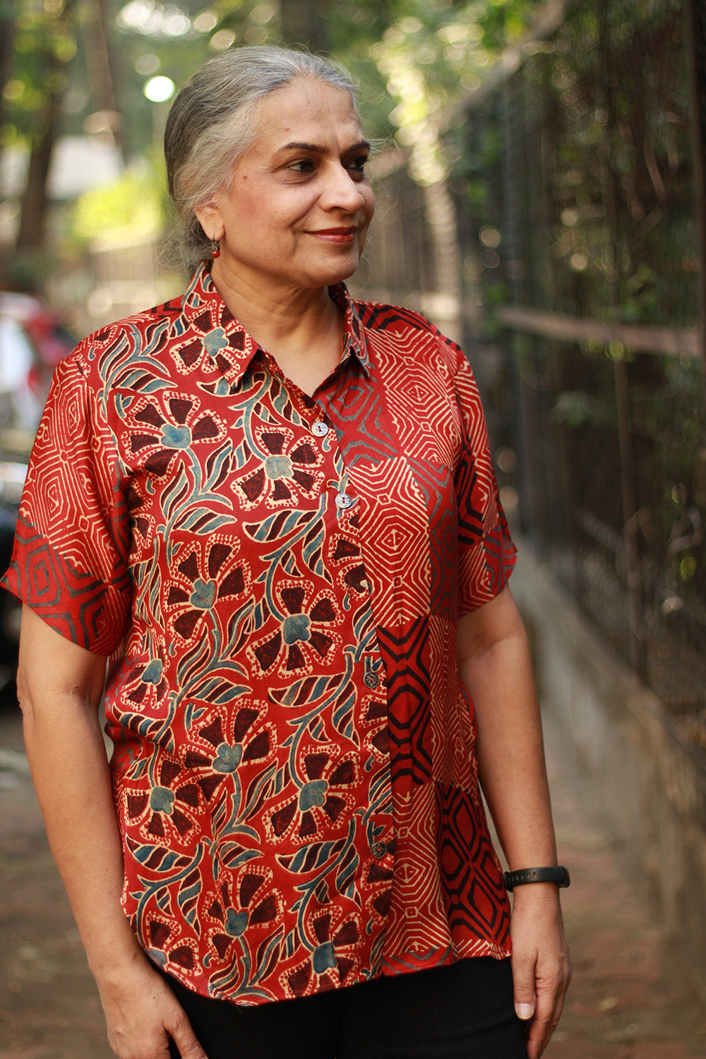 Tara | Ajrakh Modal Shirt | Red