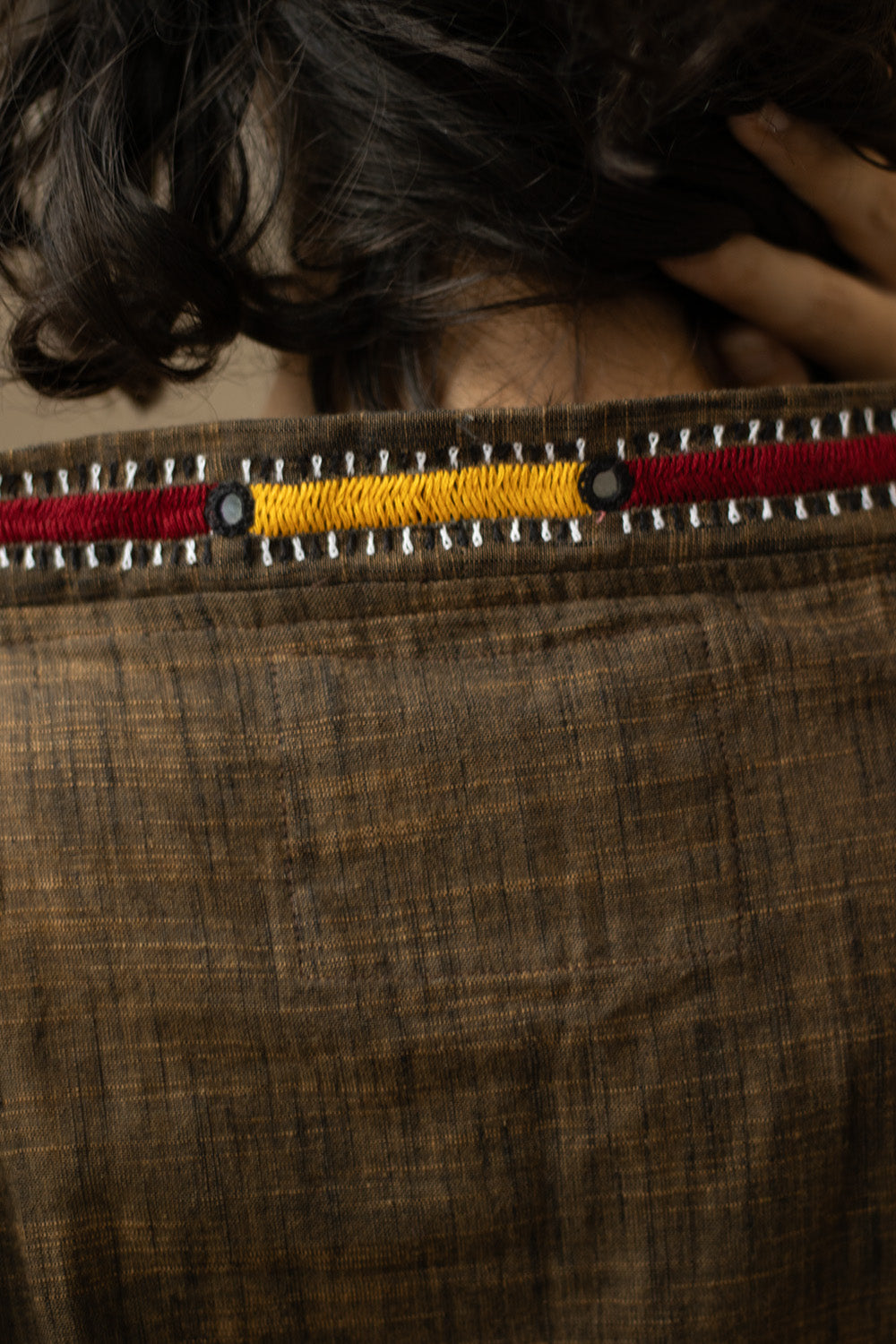 Gor Banjara | Embroidered Top | Brown