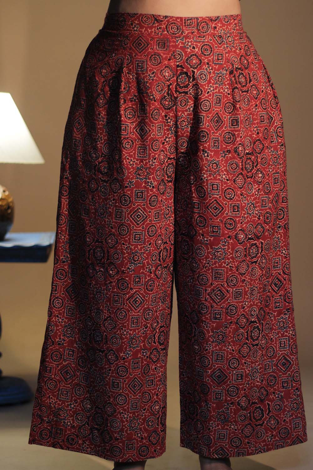 Rasika | Wide Leg Pants | Red Ajrakh Universe