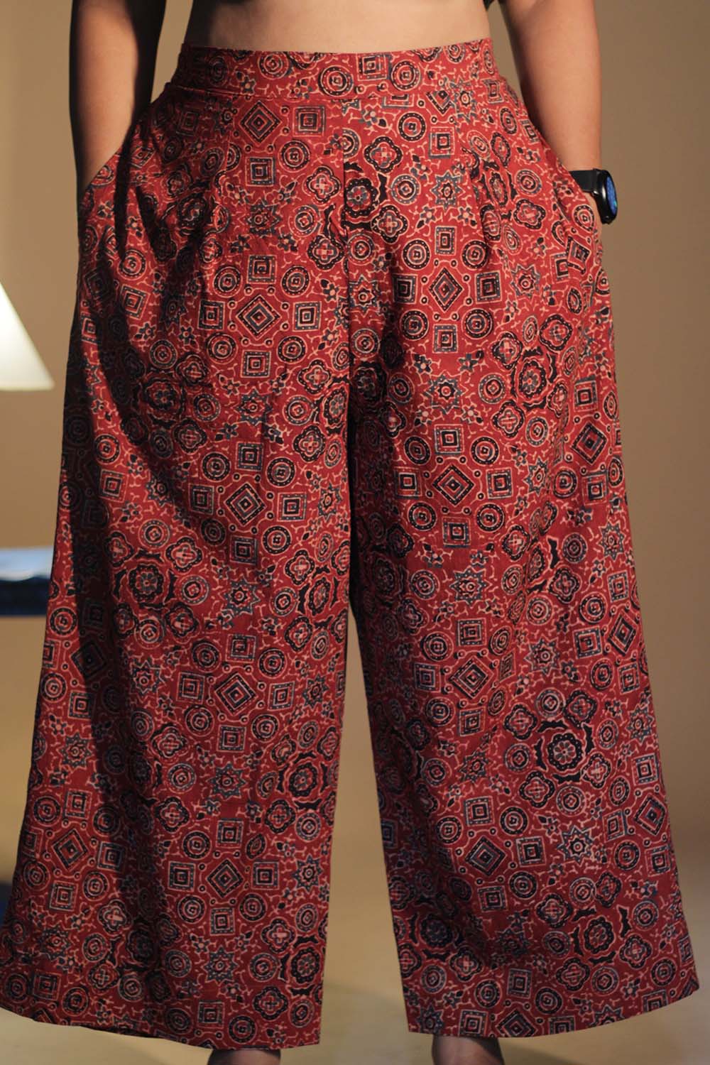 Rasika | Wide Leg Pants | Red Ajrakh Universe
