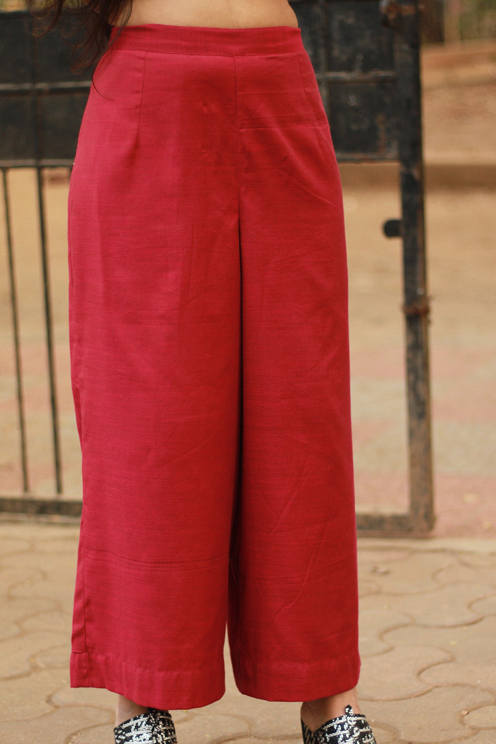 Saumya | Wide Leg Pants | Deep Pink