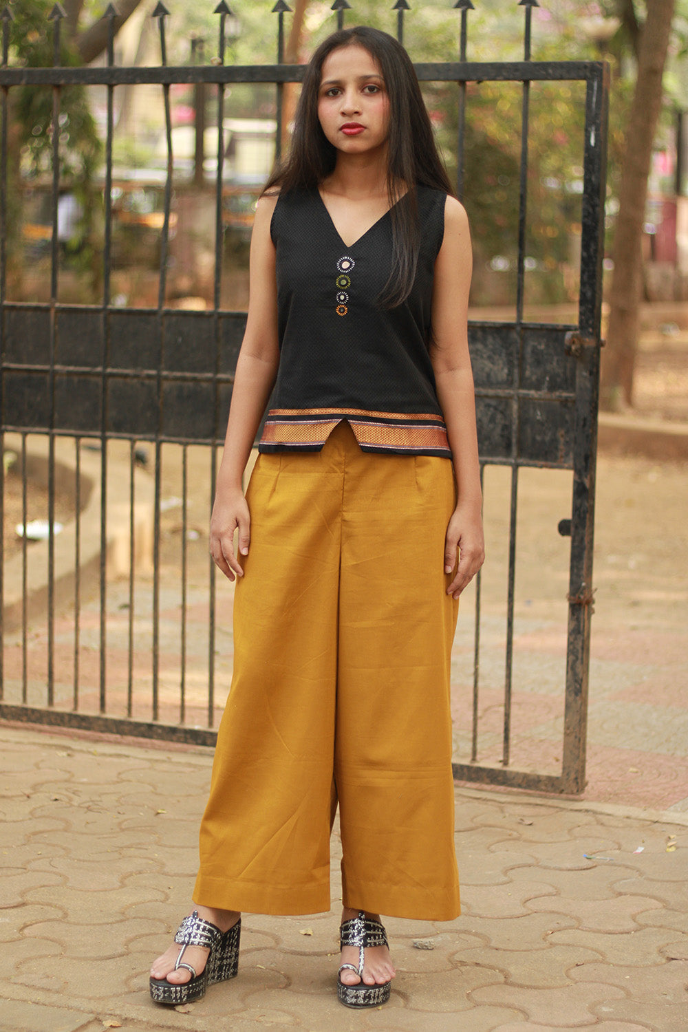 Saumya | Wide Leg Pants | Mustard