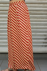 Saumya | Wide Leg Pants | Modal Silk | Rouge Stripes
