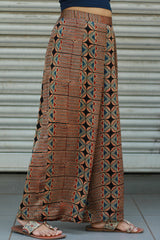 Saumya | Wide Leg Pants | Modal Silk | Rouge Stripes