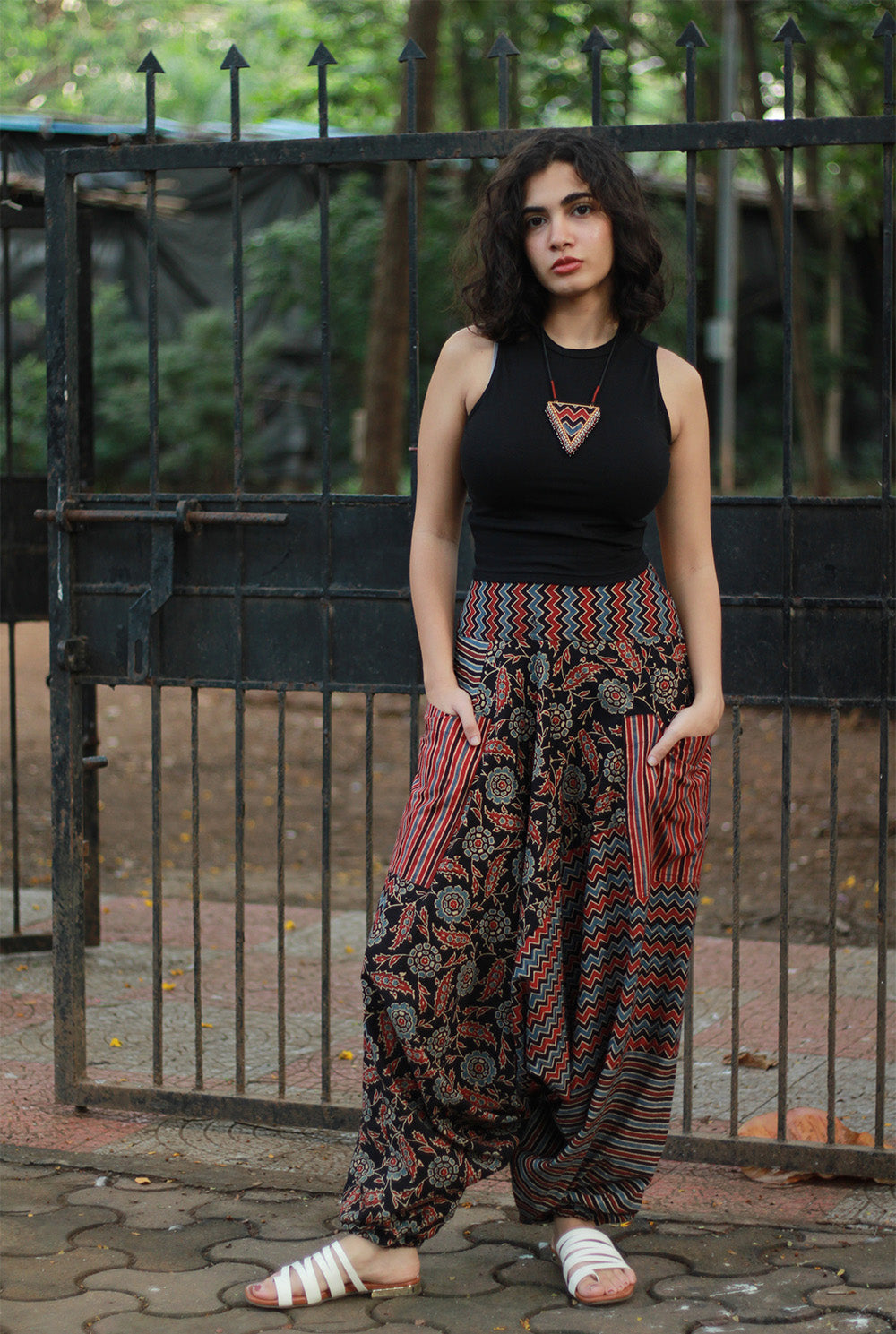 Wayfarer | Drop Crotch Pants | Ajrakh Medley