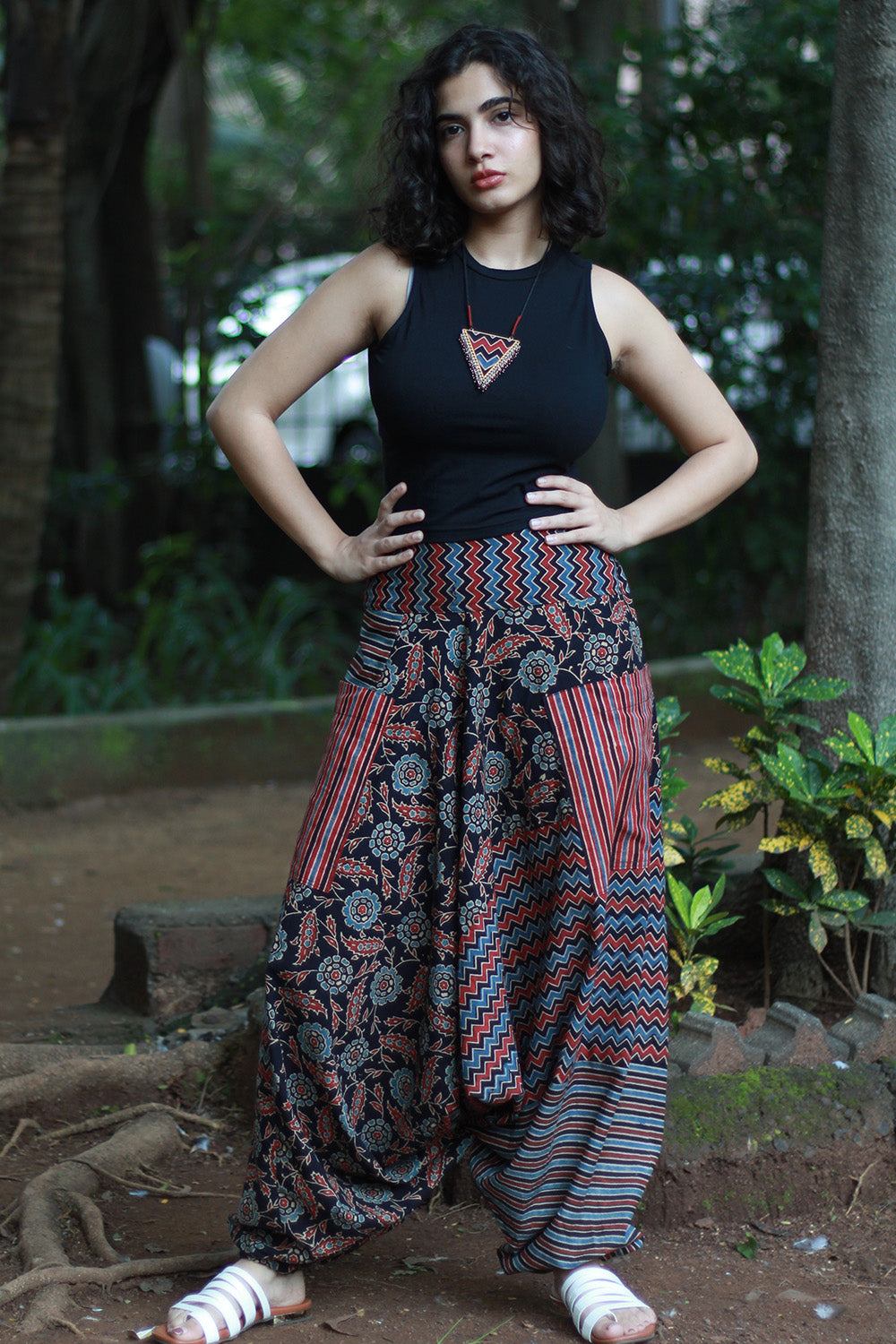 Wayfarer | Drop Crotch Pants | Ajrakh Medley