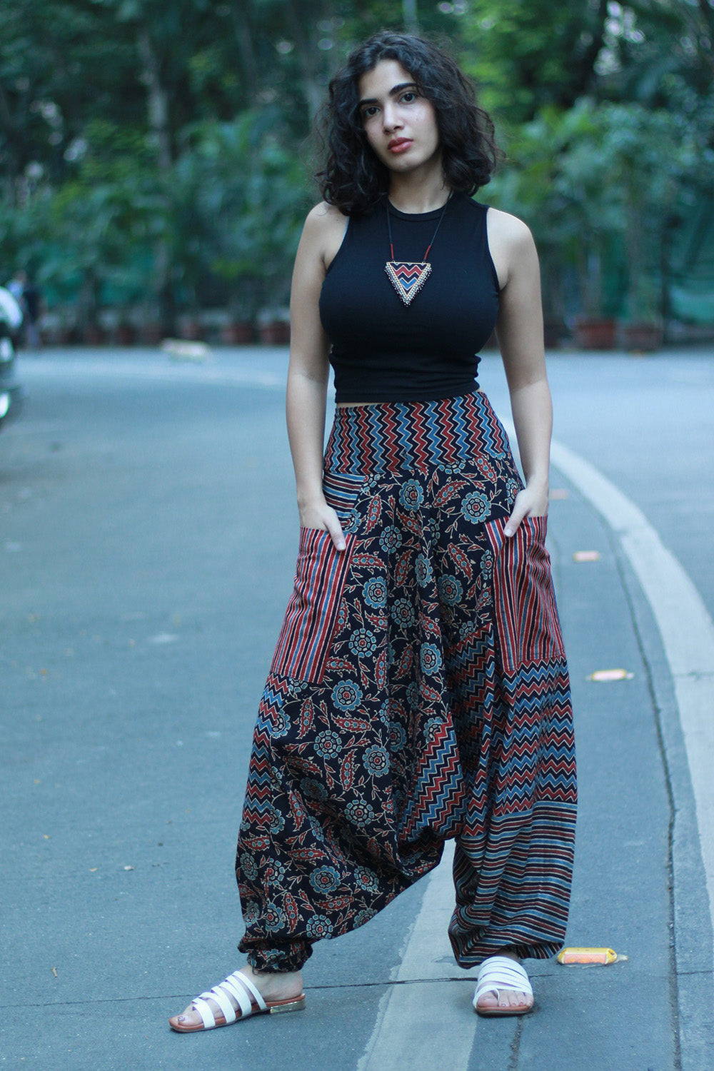Wayfarer | Drop Crotch Pants | Ajrakh Medley