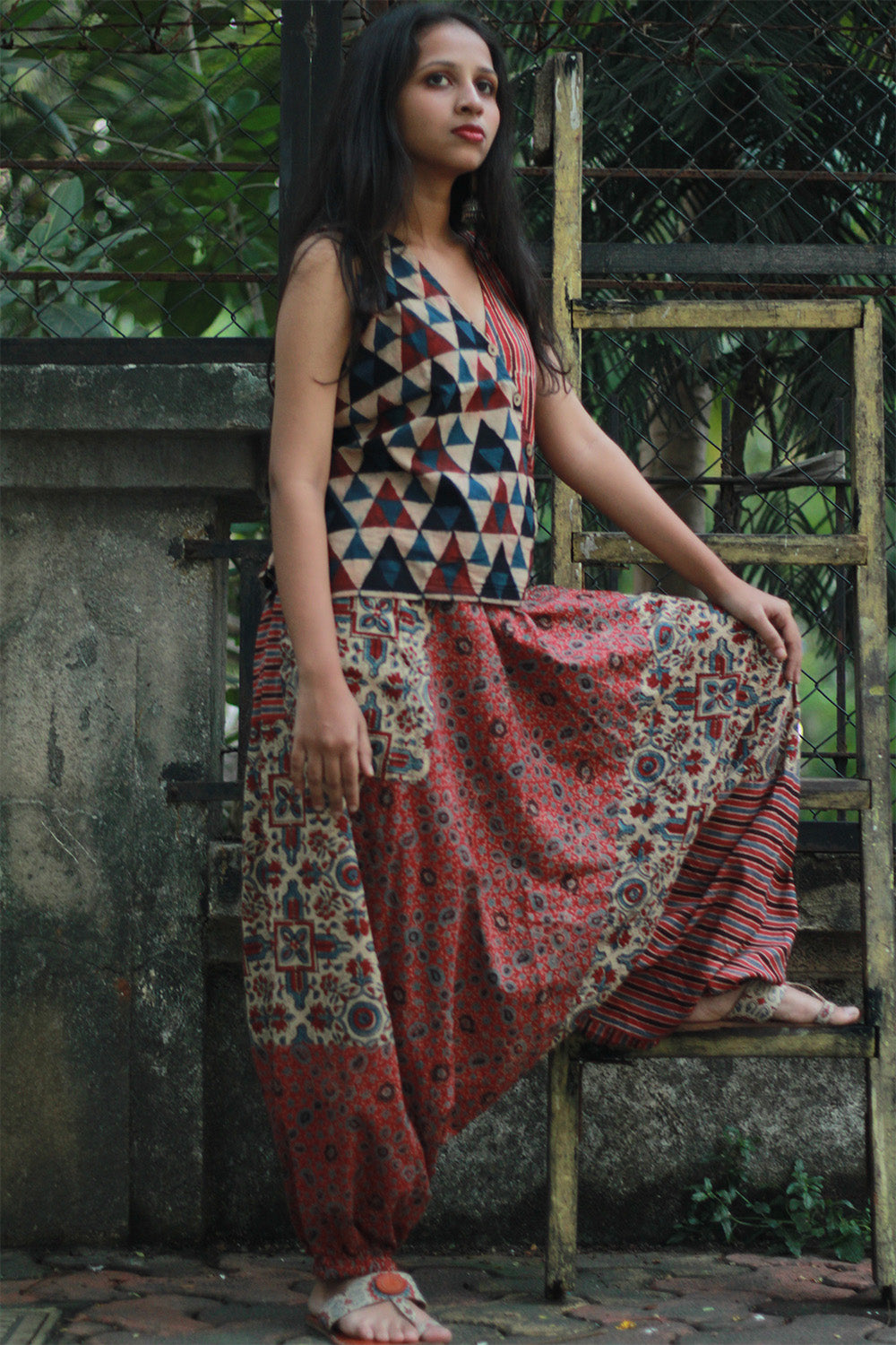 Wayfarer | Drop Crotch Pants | Madder Ajrakh Medley