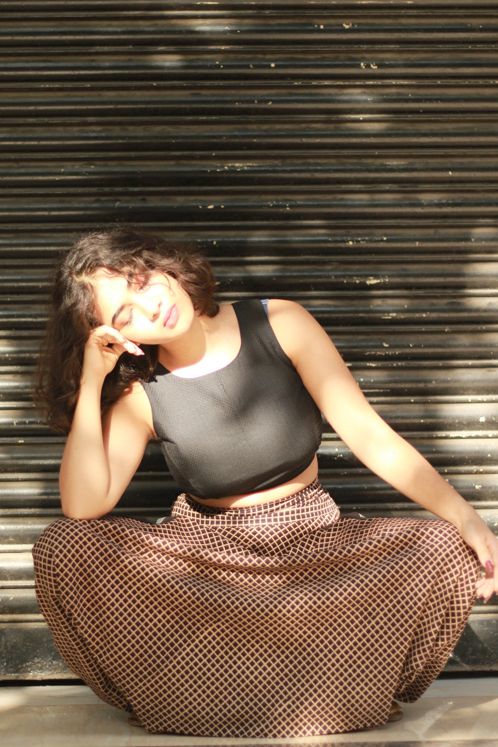 Dhaariyan | Wayfarer | Drop Crotch Pants | Noir Checks Ajrakh