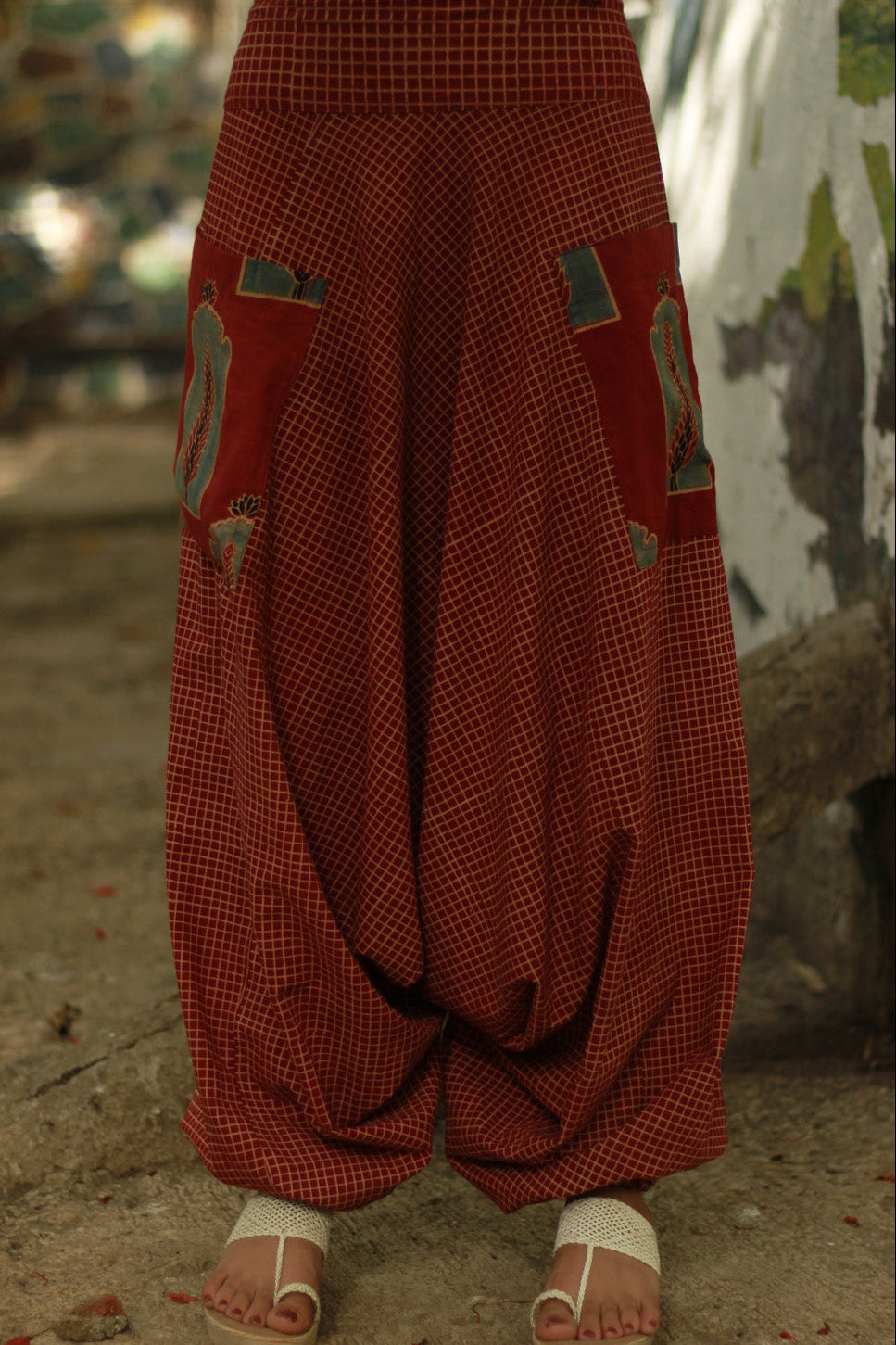 Dhaariyan | Wayfarer | Drop Crotch Pants | Madder Checks Ajrakh