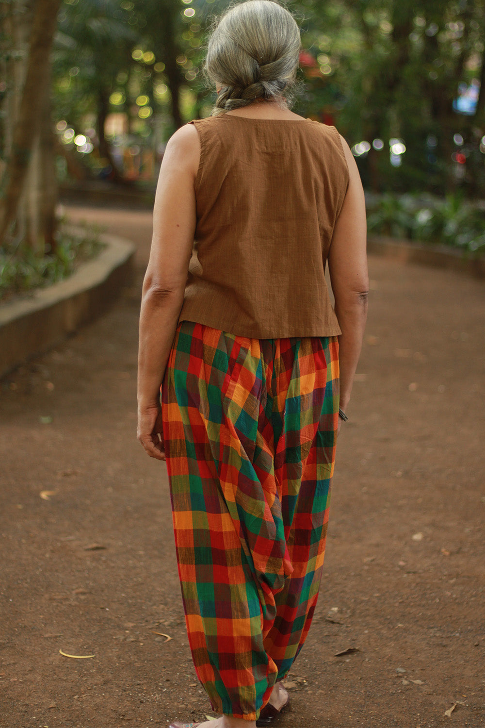 Wayfarer | Drop Crotch Unisex Pants | Yellow Madras Checks