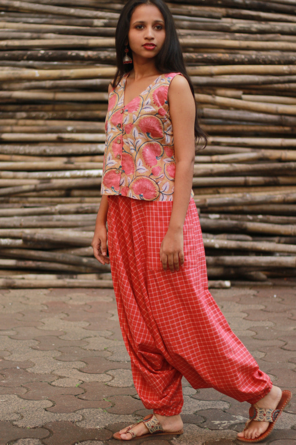 Wayfarer | Drop Crotch Unisex Pants | Rouge Checks