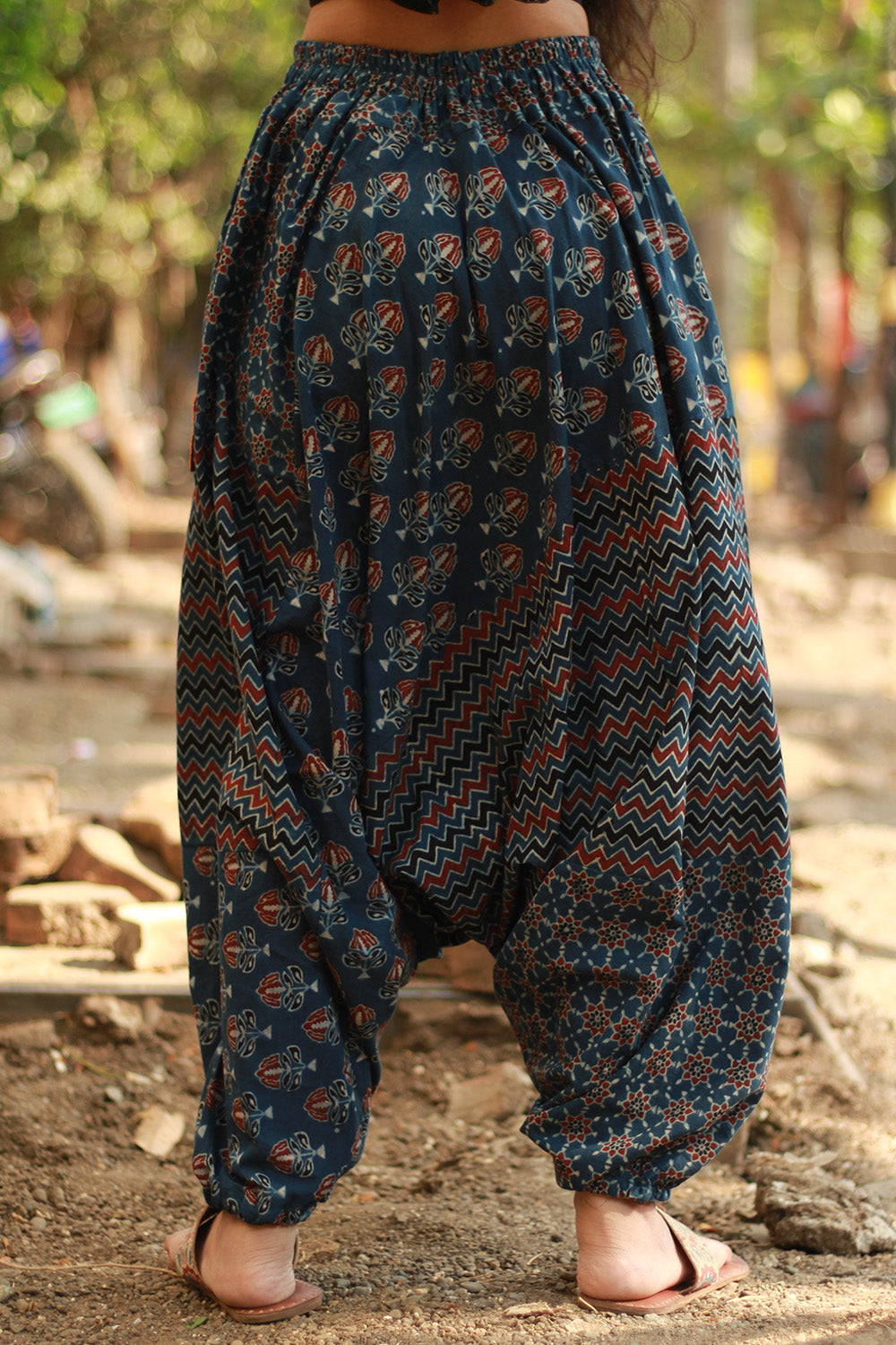 Wayfarer | Drop Crotch Pants | Blue Ajrakh Medley