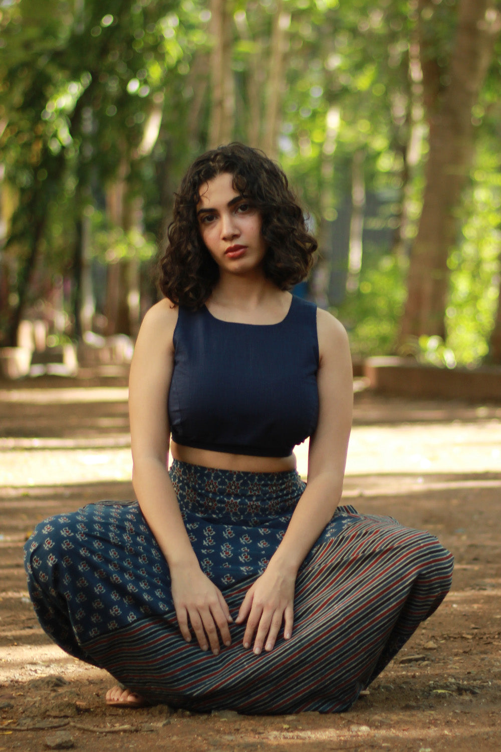 Wayfarer | Drop Crotch Pants | Blue Ajrakh Medley