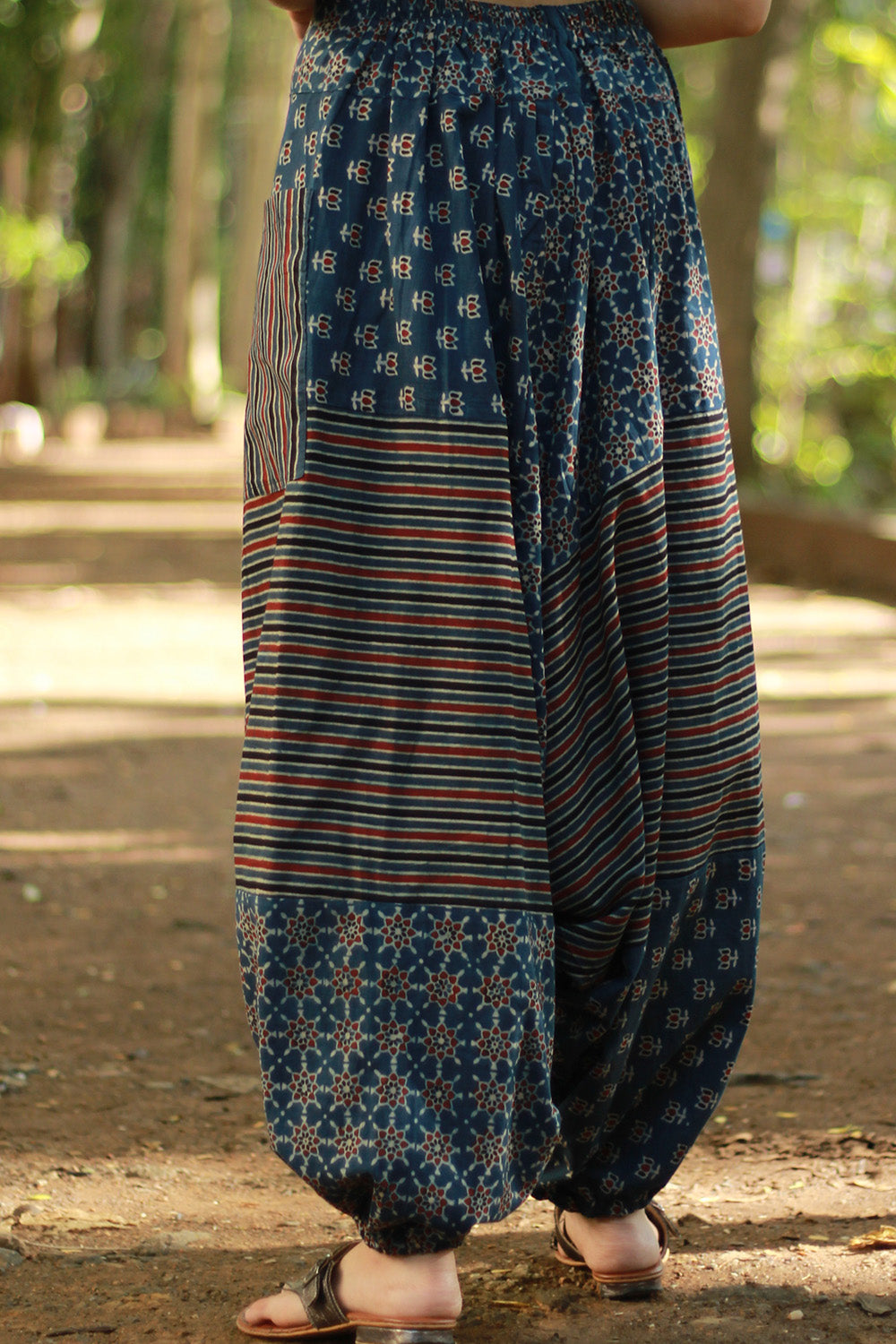 Wayfarer | Drop Crotch Pants | Blue Ajrakh Medley