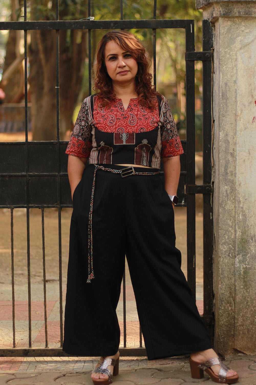 Choli Blouse | Chestnut Brown Ajrakh