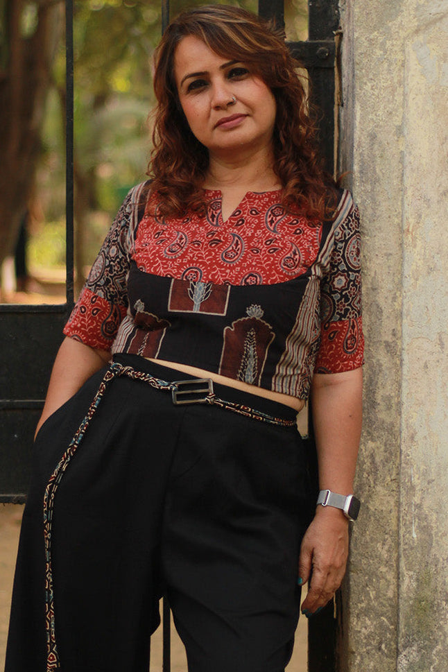 Choli Blouse | Chestnut Brown Ajrakh