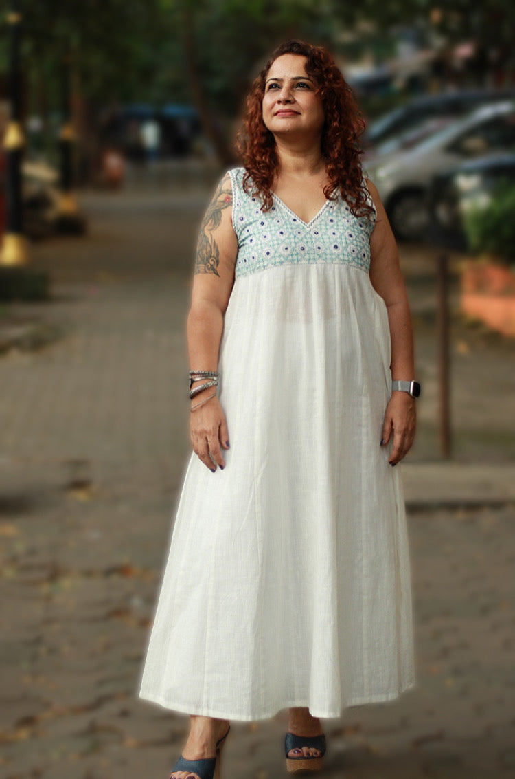 Khwaab | Long Kali Dress | White