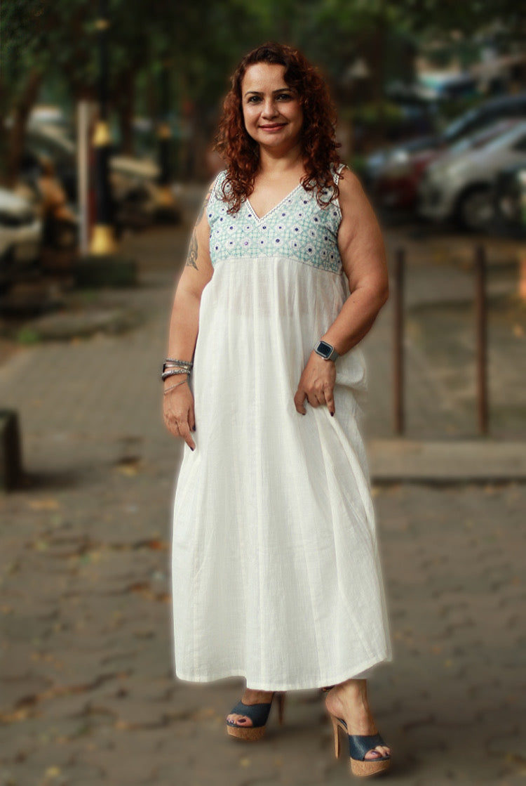 Khwaab | Long Kali Dress | White