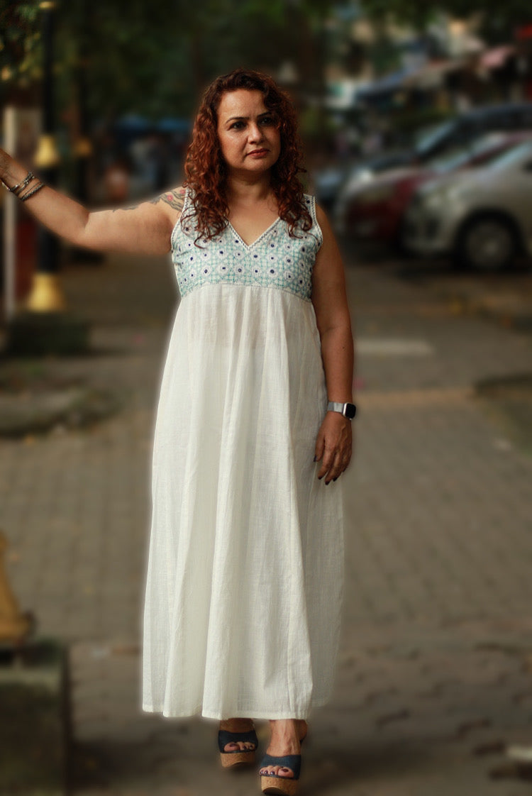 Khwaab | Long Kali Dress | White