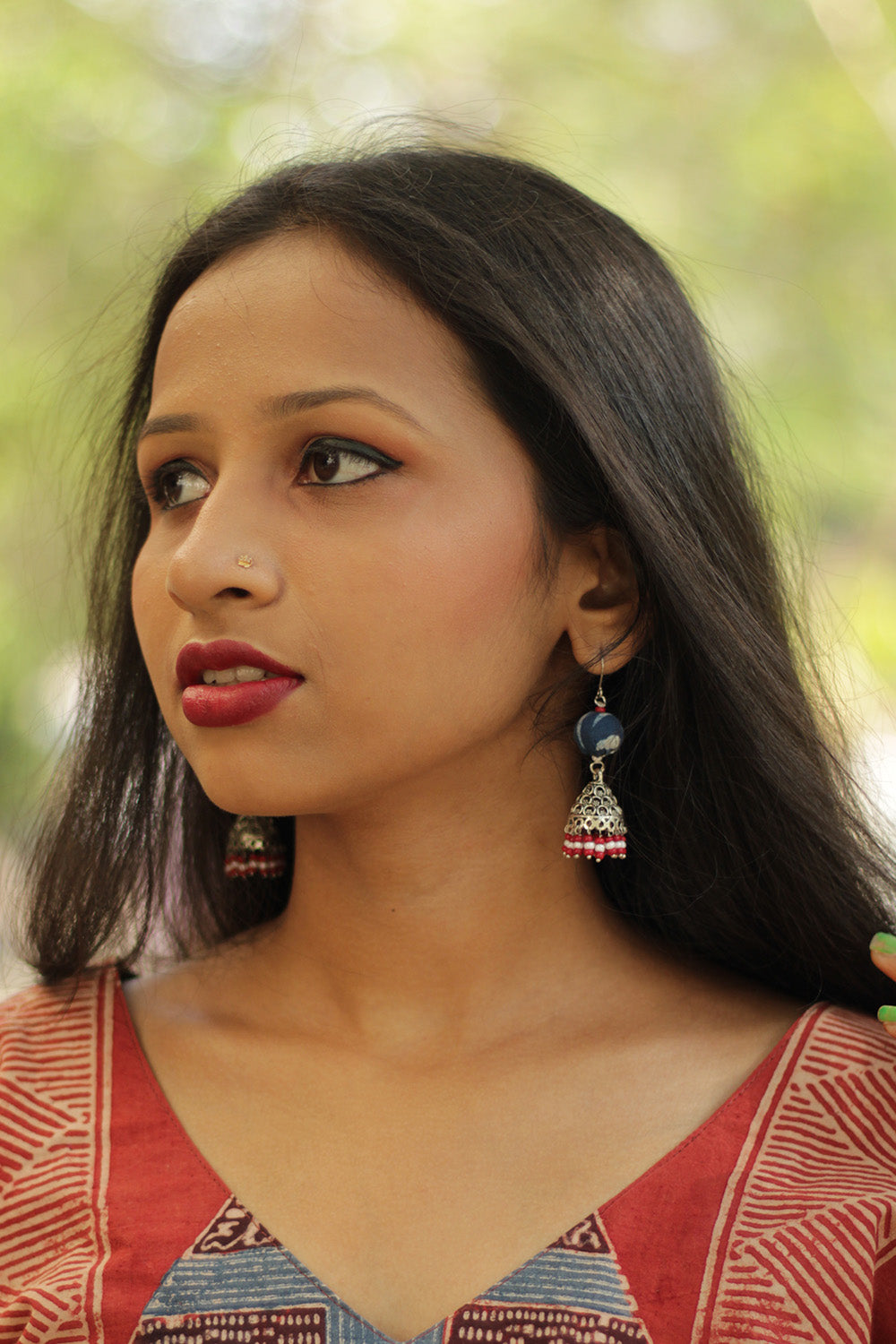 Nakhre | Potli Jhumka | Red & White