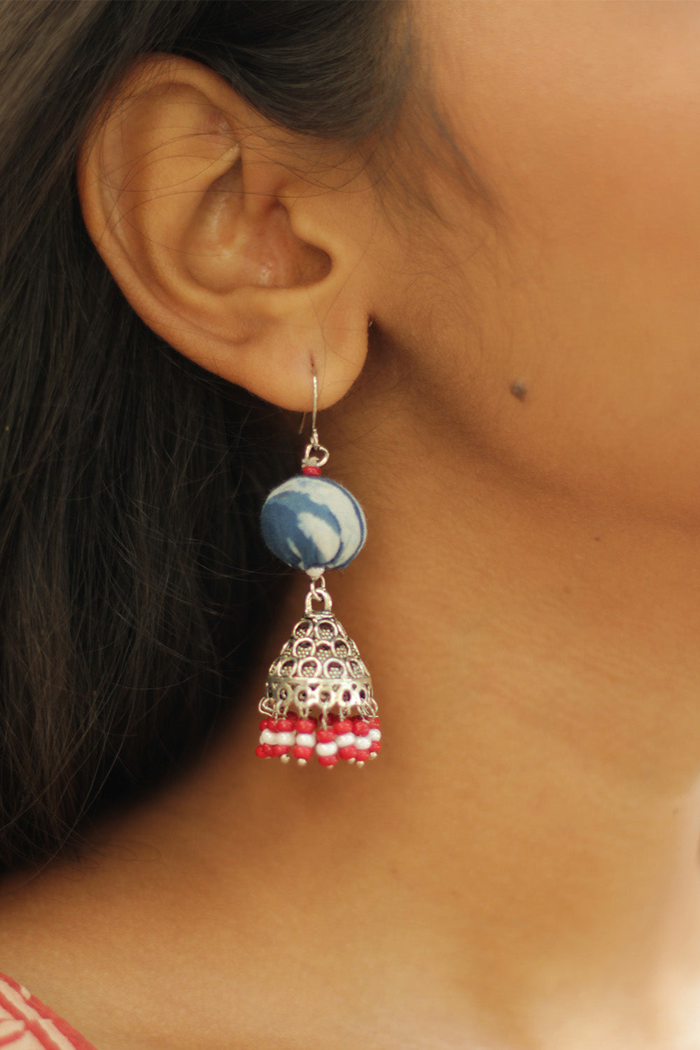 Nakhre | Potli Jhumka | Red & White