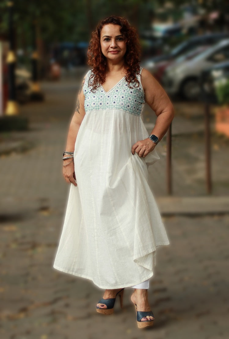 Khwaab | Long Kali Dress | White