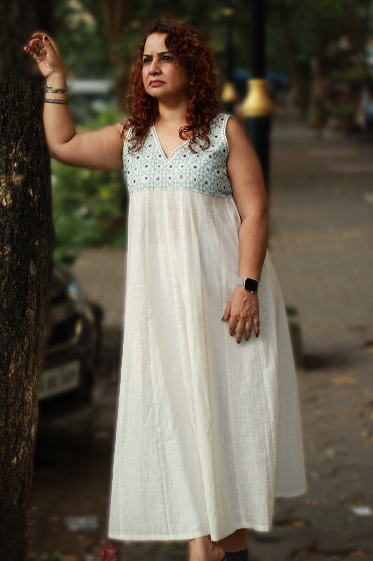 Khwaab | Long Kali Dress | White