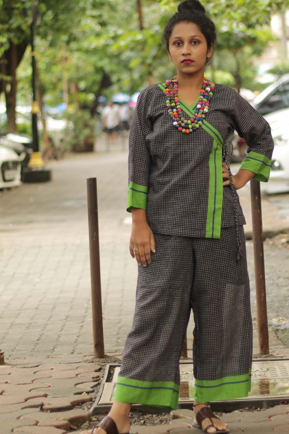 Vasundhara Syahi | Patteda Aanchu Co-Ord Set | Popat