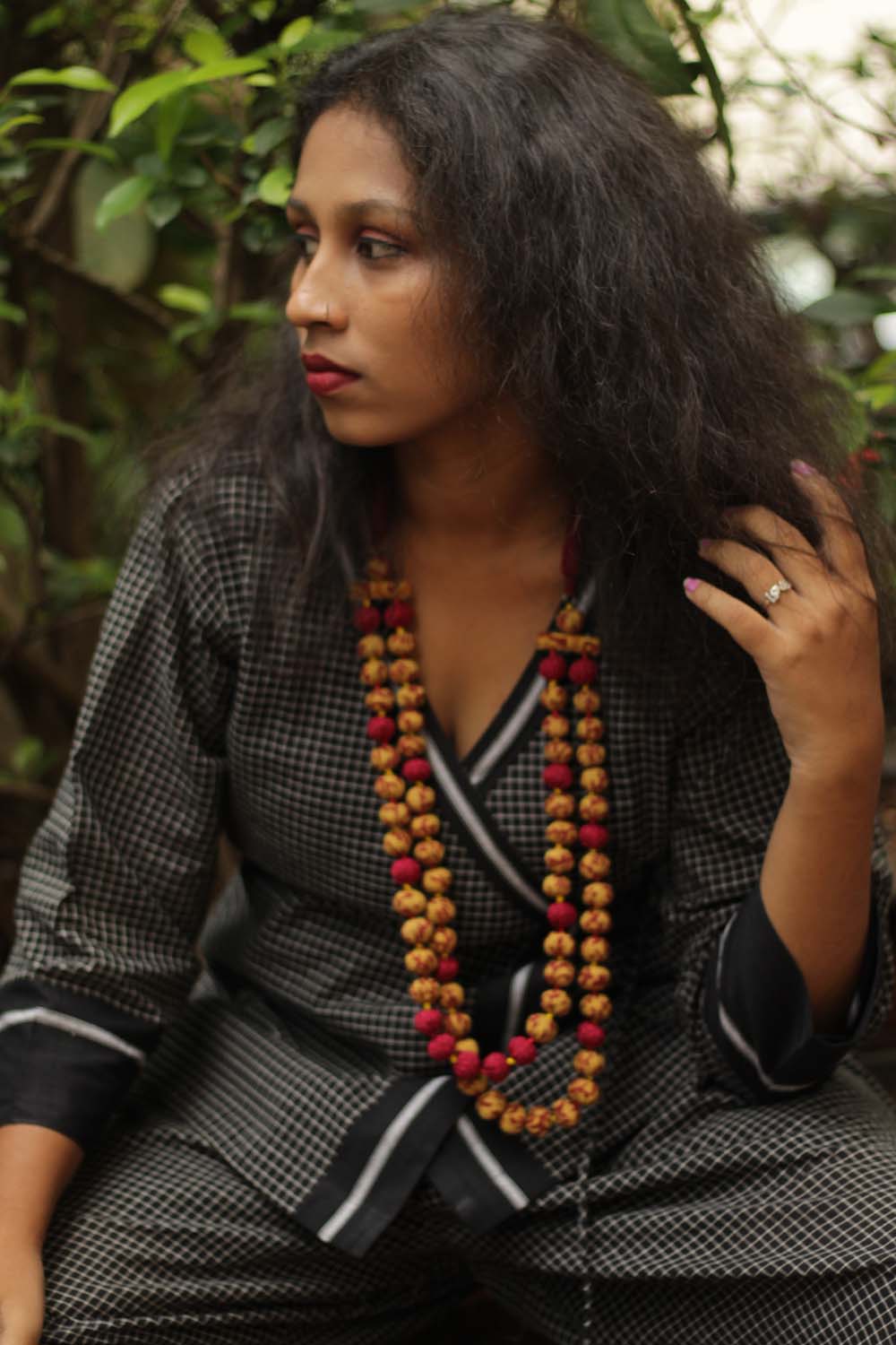 Vasundhara Syahi | Patteda Aanchu Co-Ord Set | Noir