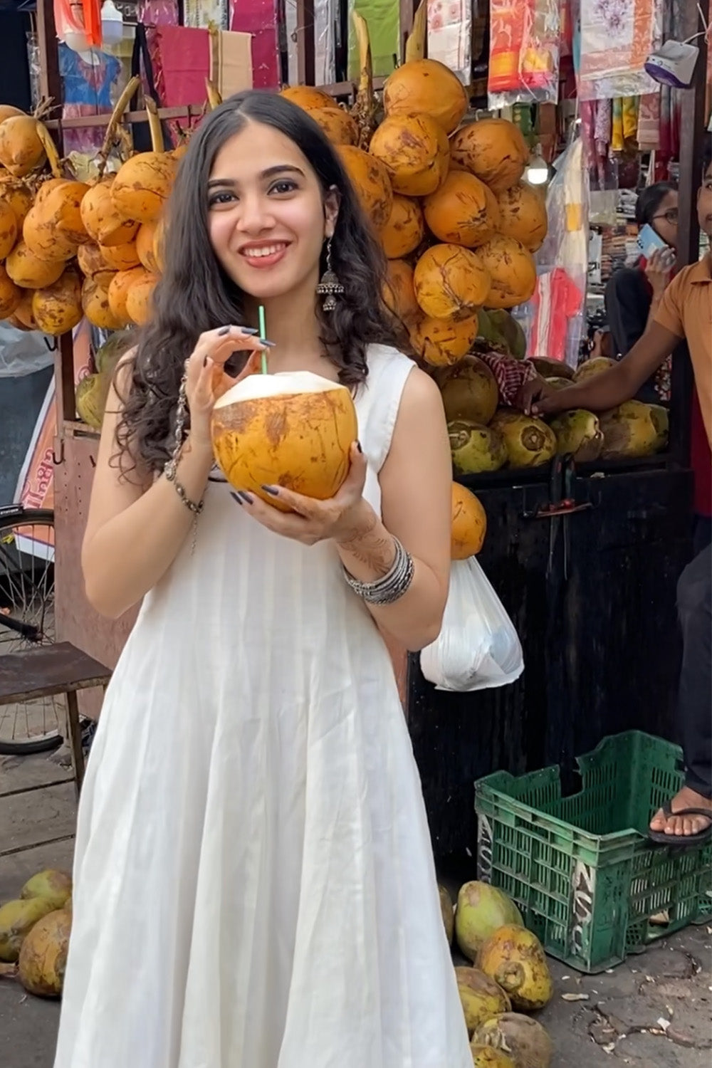 Alankrita | TeesKali Anarkali Kurta/Dress | Ivory Mul