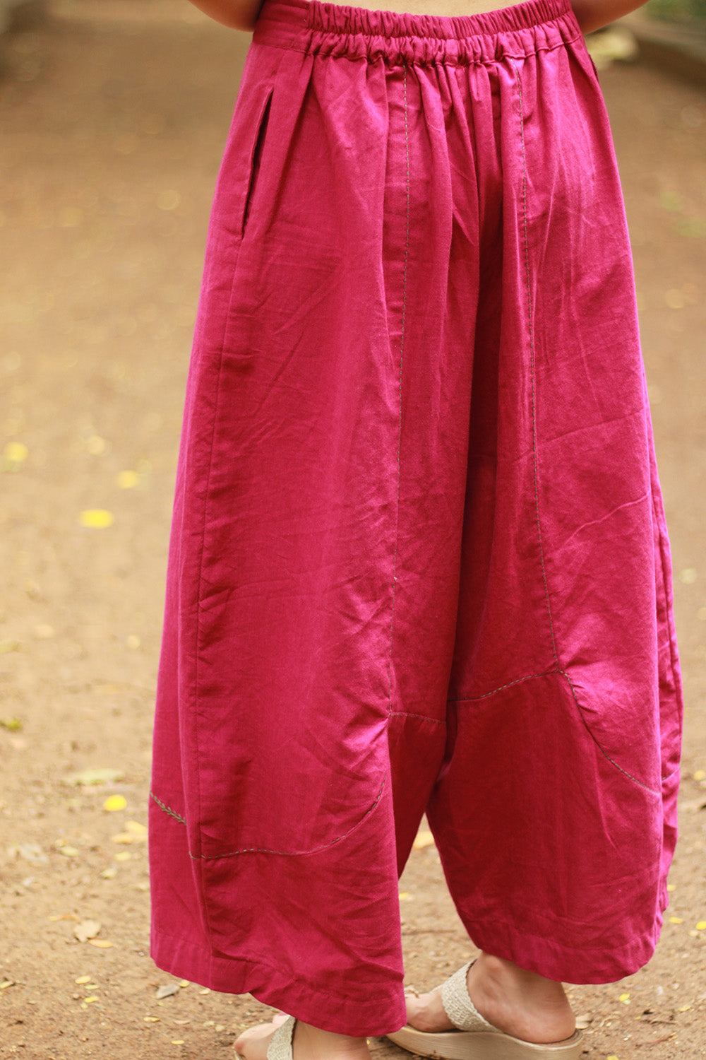 Musafir | Balloon Pants | Magenta with Embroidery