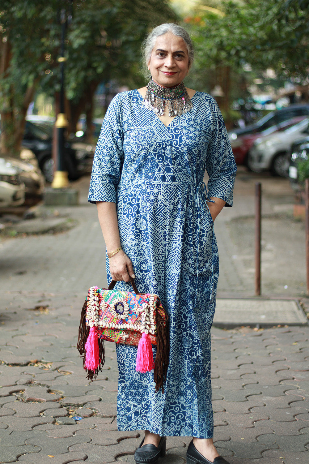 Anurima | Angarkha Style Jumpsuit | Indigo Mosaic