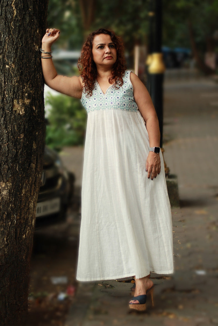 Khwaab | Long Kali Dress | White