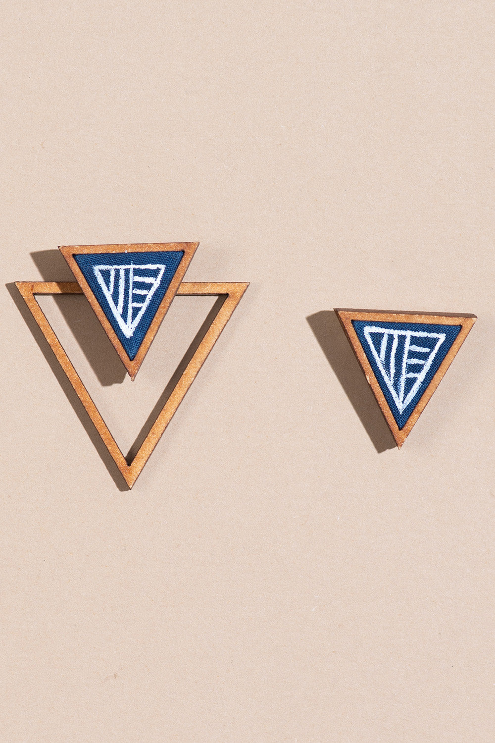 Abira | Chindi Fabric & Wood Earrings | Blue