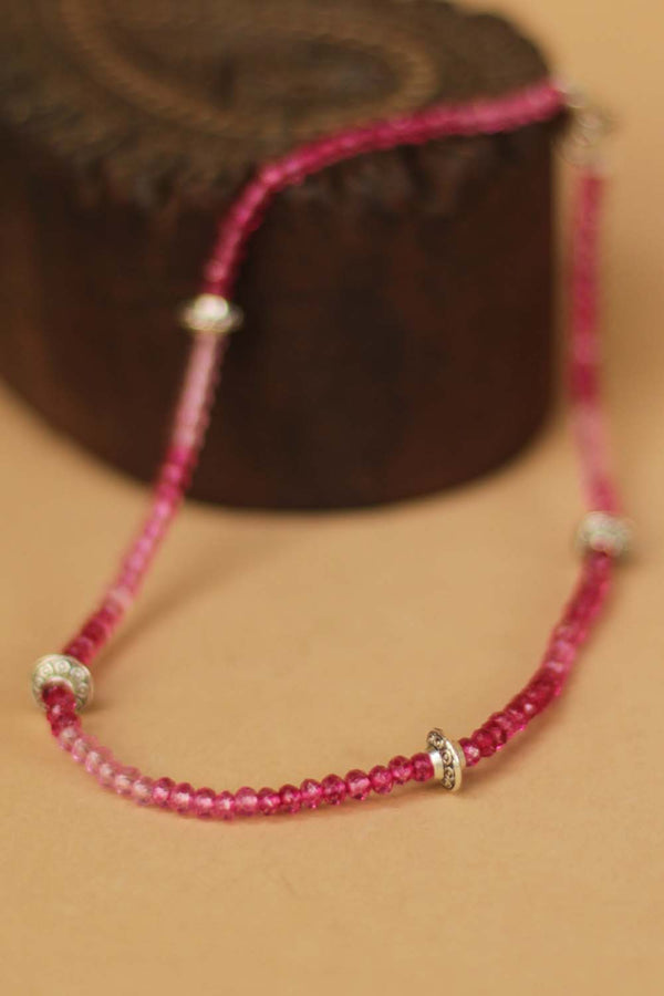 Beaded Anklet- Rose Crystals