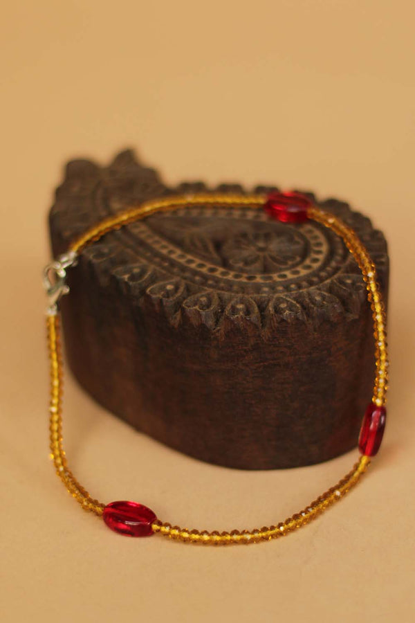 Beaded Anklet- Sand Crystals
